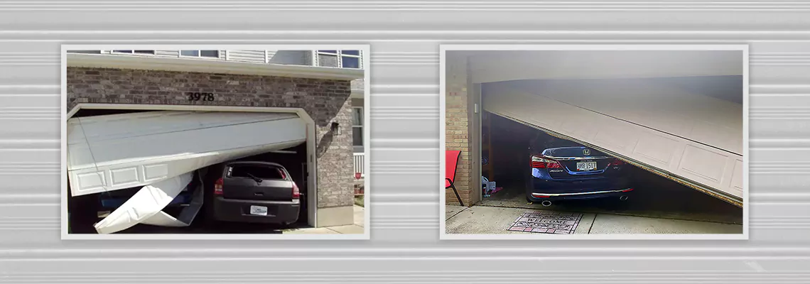 Repair Commercial Garage Door Got Hit By A Car in Carol Stream, Illinois